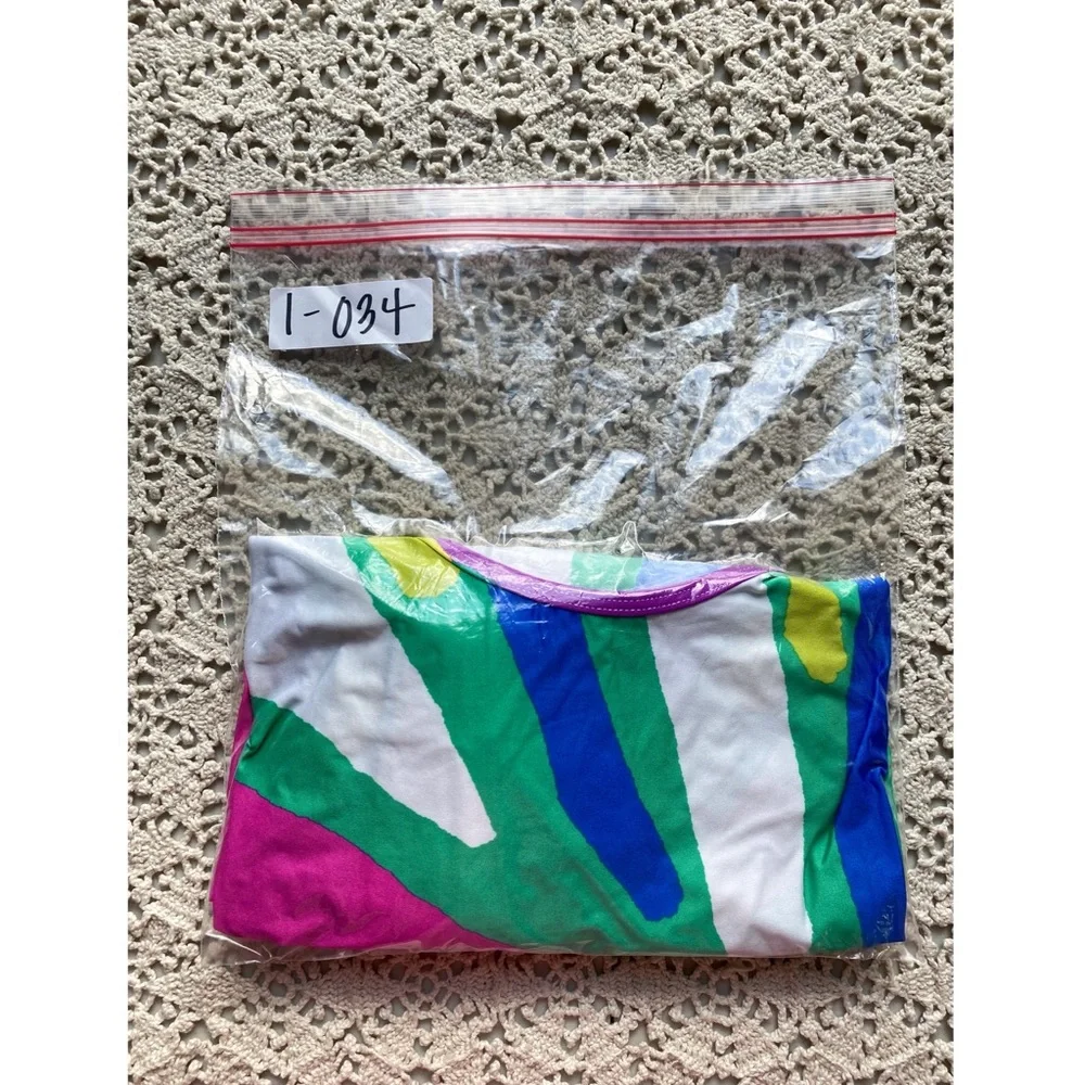 Trina Turk Tropicalia Tunic Swim Dress S Rainbow Cover Up Mermaid Retro Beach - Picture 9 of 10